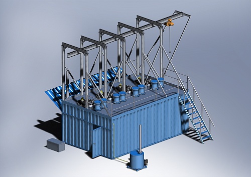 Модуль пиролиза контейнерное исполнение 4 печи